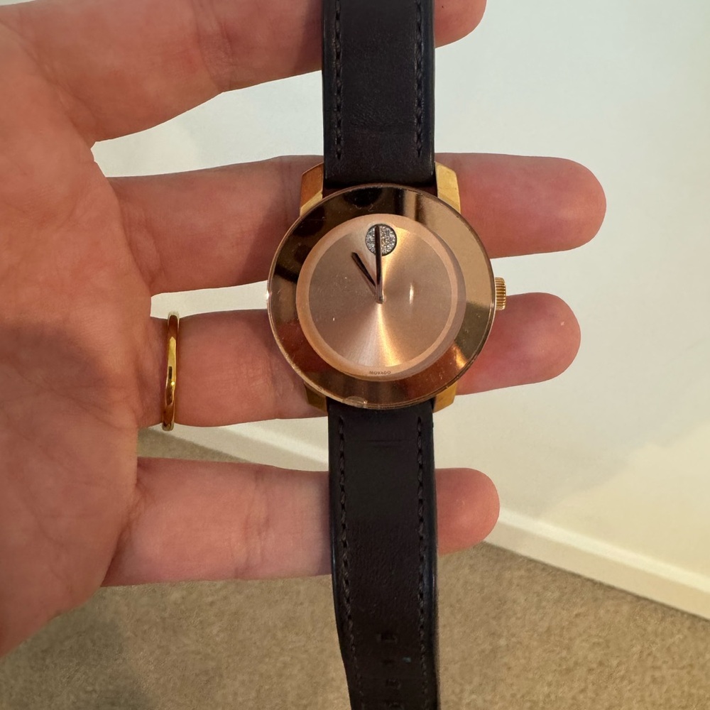 Movado Gold and Black Women's Watch